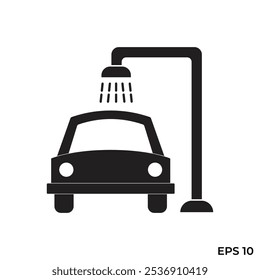 vector flat icon of a car being washed