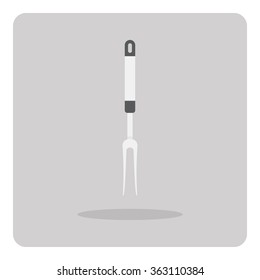 Vector Of Flat Icon, Carving Fork On Isolated Background