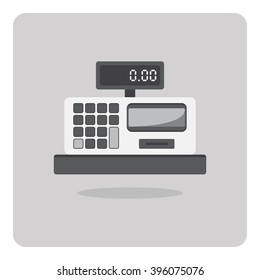 Vector of flat icon, Cash register on isolated background