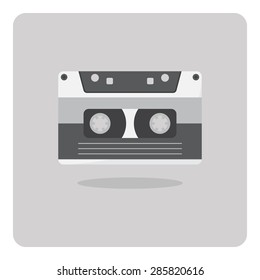 Vector of flat icon, cassette tape on isolated background