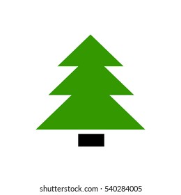 Vector flat icon christmas tree. Greeting card. Designed element.