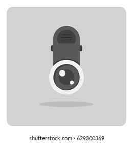 Vector of flat icon, Clip lens for smartphone camera on isolated background