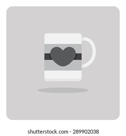Vector of flat icon, coffee cup on isolated background