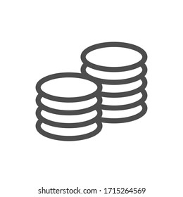 monedas de icono plana vectorial, dinero