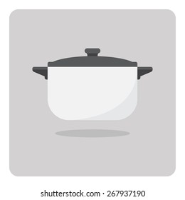 Vector of flat icon, cooking pot on isolated background