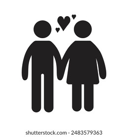 vector flat icon of couple walking holding hands