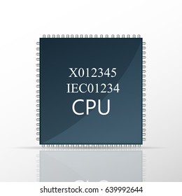 Vector Flat Icon of cpu. Isolated chip Element Modern illustration for web and mobile.