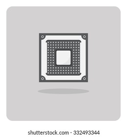 Vector of flat icon, cpu socket for computer on isolated background