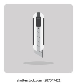 Vector of flat icon, cutter on isolated background