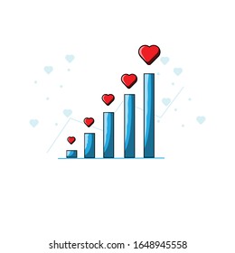 Vector Flat Icon Diagram of Love Illustration