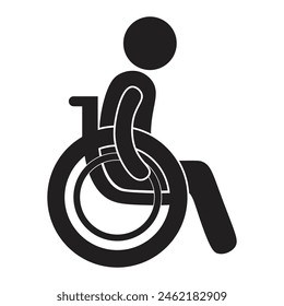 vector flat icon of disability with wheelchair