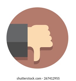 Vector flat icon dislike finger