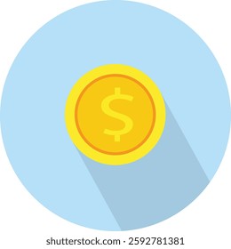 vector flat icon Dollar coin isolated