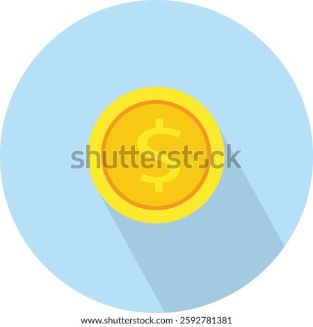 vector flat icon Dollar coin isolated