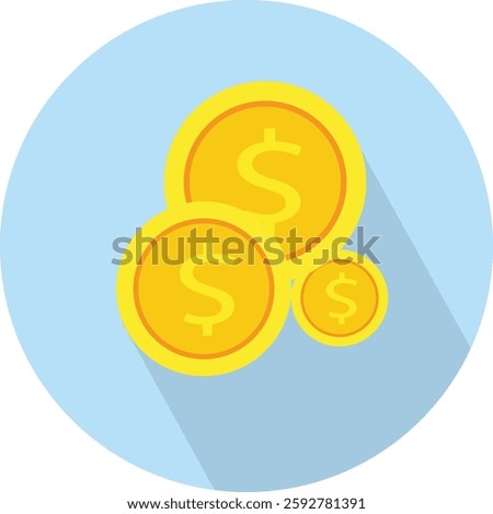 vector flat icon Dollar coins isolated