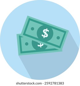 vector flat icon Dollar paper isolated