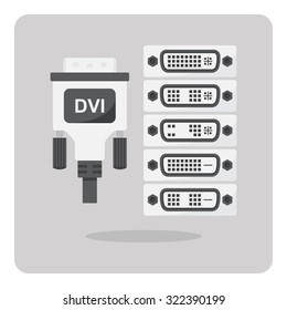 Vector of flat icon, DVI connector on isolated background