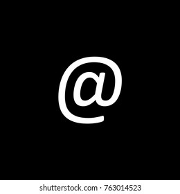 Vector flat icon of email on black background