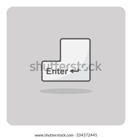 Vector of flat icon, enter button on isolated background