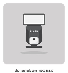 Vector of flat icon, External flash for camera on isolated background