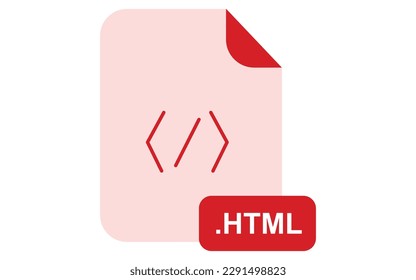 vector flat icon file type extension html