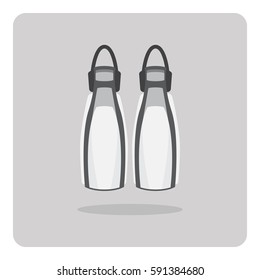 Vector of flat icon, Flippers on isolated background