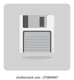 Vector of flat icon, floppy disk on isolated background