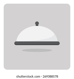 Vector of flat icon, food cover on isolated background