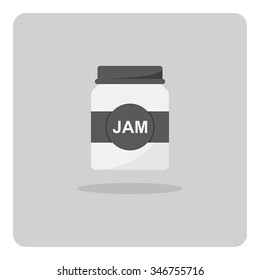 Vector flat icon, Fruit jam bottle