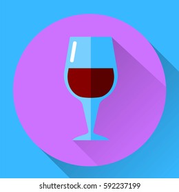vector flat icon of a glass of red wine