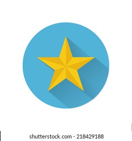 Vector Flat Icon. Golden Star