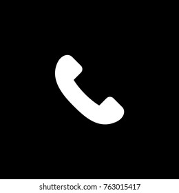 Vector flat icon of handset on black background