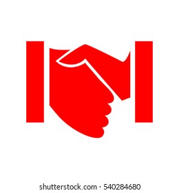 Vector flat icon handshake. Business concept. Cooperation