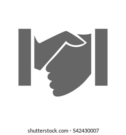 Vector flat icon handshake. Business concept. Cooperation