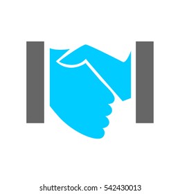 Vector flat icon handshake. Business concept. Cooperation