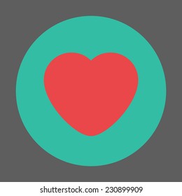 Vector flat icon with heart