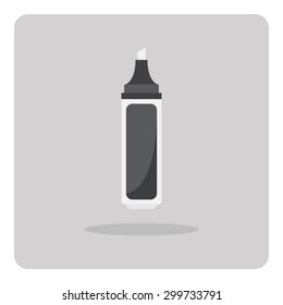 Vector of flat icon, highlighter pen on isolated background