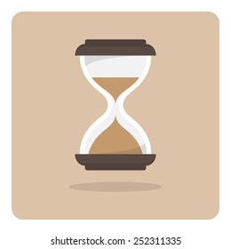Vector of flat icon, hourglass on isolated background