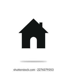 Vector flat icon. House is a simple black figure. Minimalist style. Suitable for your design on social media and more.