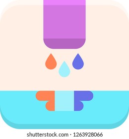 Vector flat icon illustration of binder jetting powder process