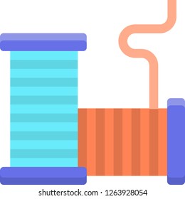 Vector flat icon illustration of colorful filaments for 3D printing