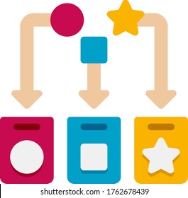 Vector flat icon illustration of decluttering and tidying up things at home. Activity during quarantine.