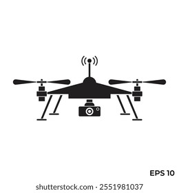 vector flat icon illustration of drone
