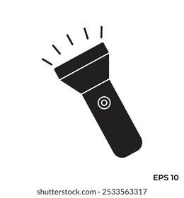 vector flat icon illustration of flashlight