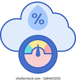 Vector flat icon illustration of hygrometer measuring humidity