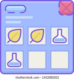 Vector flat icon illustration of item inventory. Esports and video game concept.
