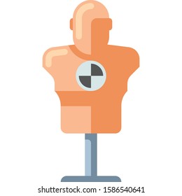 Vector Flat Icon Illustration Of Mannequin Aim Target. Rage Room Concept.