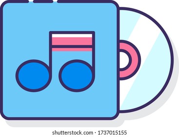 Vector flat icon illustration of music albums