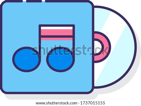 Vector flat icon illustration of music albums