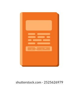 vector flat icon illustration of orange colored book
